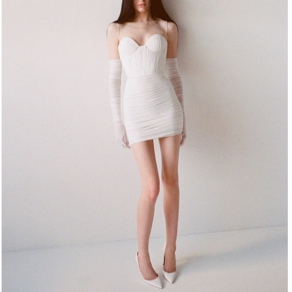 Alex Perry Paige Mini Dress White AU8 - Picture 1 of 10